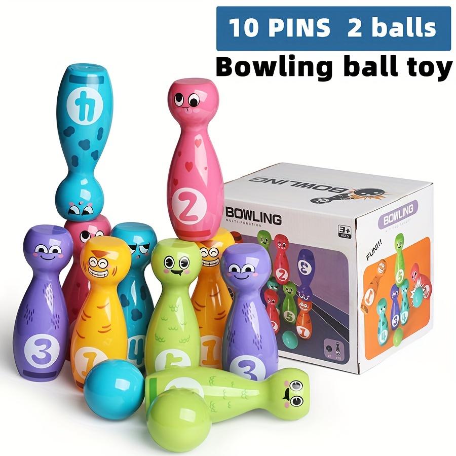 Children's Bowling Toy Fun Expression Suitable for Indoor and Outdoor Leisure Stacking Toy Gift Box Packaging 10 Bottles 2 Balls