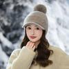 Флисовая вязаная сумка для ушей, теплая шапка с козырьком, женская осенне-зимняя ветрозащитная плюшевая бейсболка