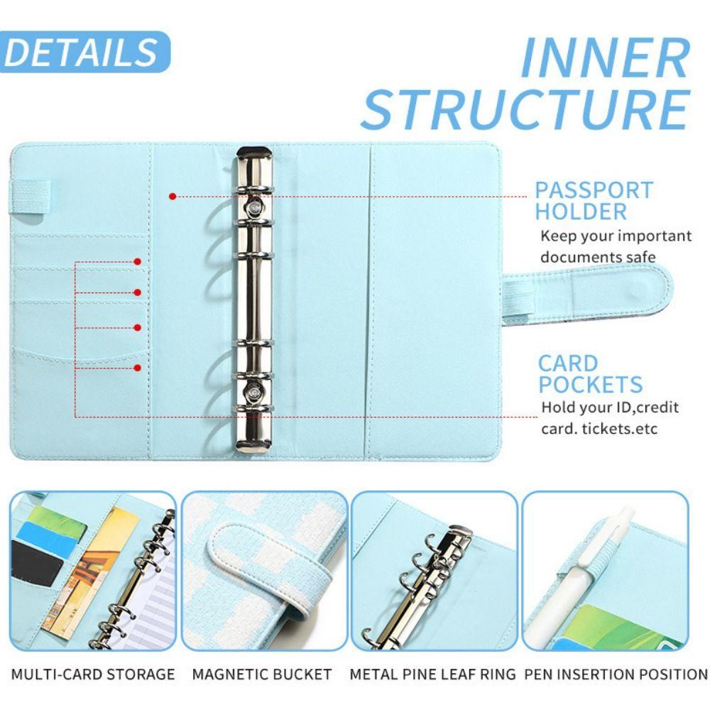 Loose-Leaf Money Saving Binder Waterproof A6 Budget Binder with Cash Envelope 30 Day Challenge
