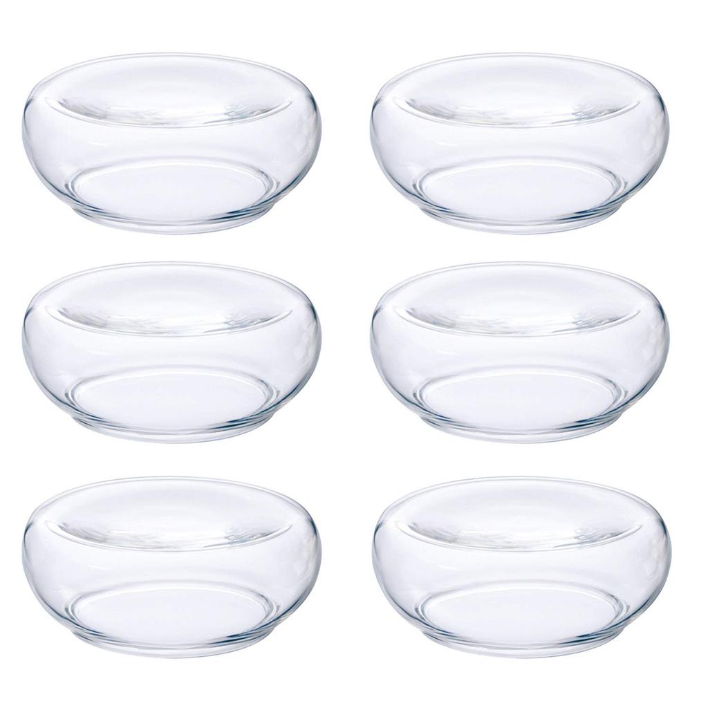 Toyo Sasaki Glass Flower Ornament Amuse Air Plates, Set of 6, Balls, Cups, Glass Dishes, Dishware, Small Plates, TS44041