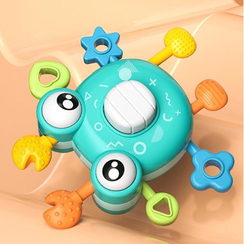Раннее образование Мультфильм 1-3 года Кнопочные интерактивные игрушки Монтессори Сенсорные игрушки для обучения сдавливанию пальцев Сжимание краба Детская бусина