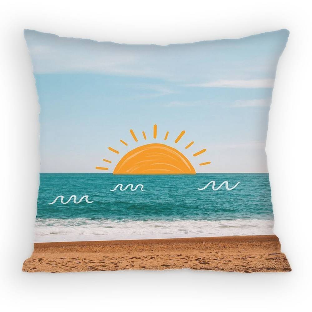 Summer Refreshing Coconut Palm Tree Beach Pillow Case Antidustmite Pillowcase Invisible zipper silky Sofa cover for bedroom