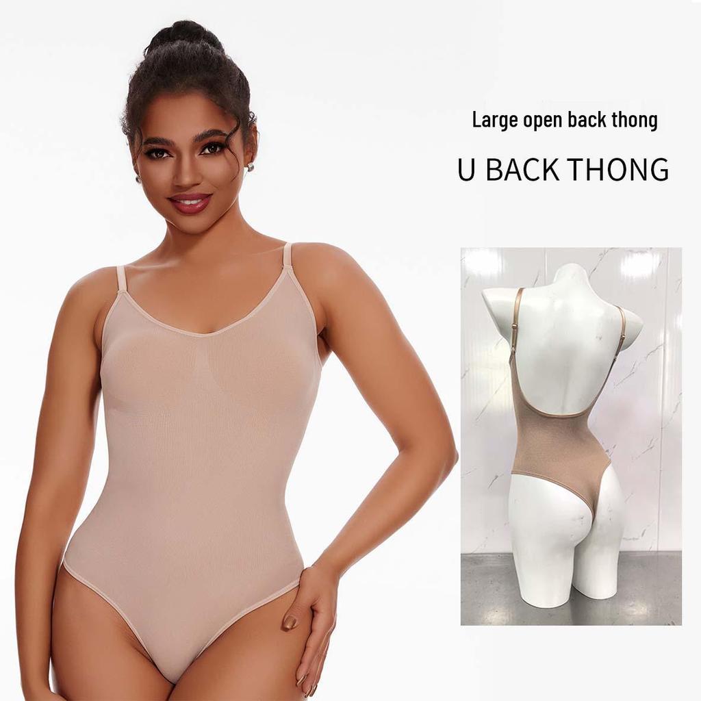 Women's Cross-Border Body Shaping One-Piece: Abdomen-Tightening, Open Crotch, Hip-Lifting, Sling Corset Briefs