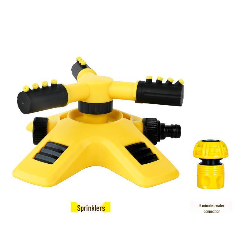 360-Degree Automatic Rotating Three-Arm Garden Sprinkler for Nursery and Vegetable Irrigation