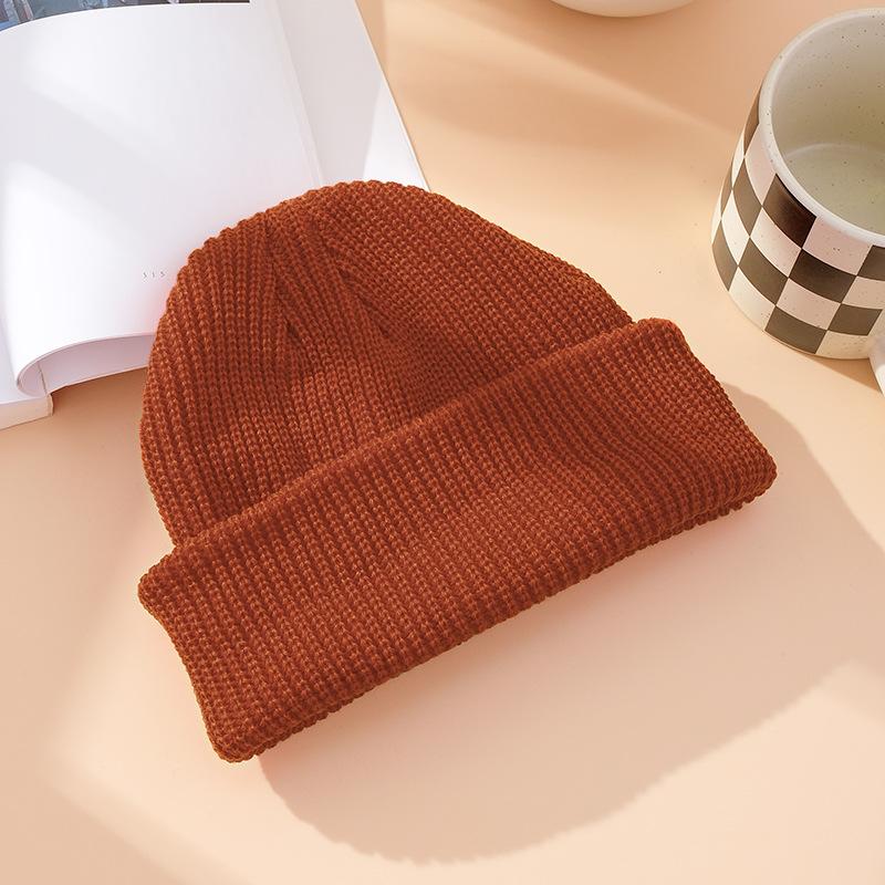 Winter Out Warm Melon Fur Hat, Knitted Hat Women, Knitted Hat Men's Solid Color Versatile Couple Pullover Hat