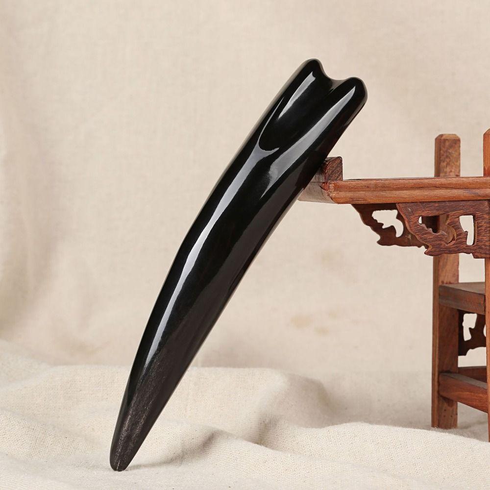 Large Massage Scraping Bar Handhold Trigger Point Black Buffalo Horn Massage Stick Whole Body Massager Nose Scraping Tool