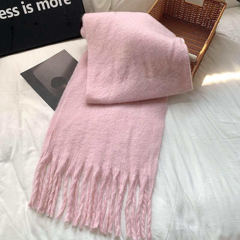 Knitted Scarf Thickened Warm Scarf Women's Winter High-end Warm Scarf Scarf Shawl
