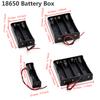 1pc 18650 Battery Box Lithium Battery 1/2/3/4 Black Plastic 18650 Series Connection Battery Holder With Cord Battery Box