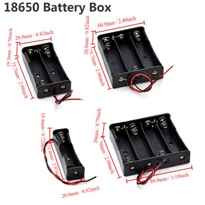 1 шт. 18650 батарейный блок, литиевая батарея 1/2/3/4, черный пластиковый держатель для батареи серии 18650 со шнуром, батарейный блок
