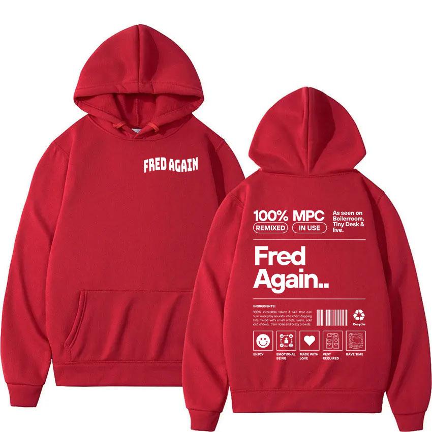 Fred Again Music Album Print Hoodie Men Women Hip Hop Fashion Pullover Sweatshirt Casual Long Sleeve Oversized Hooded Streetwear