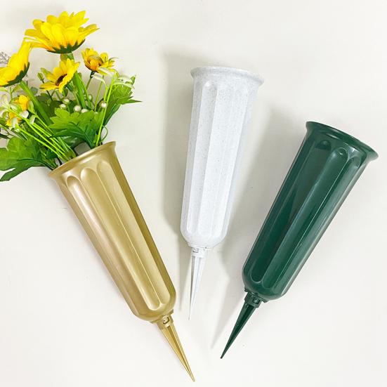 Кладбищенская ваза Yousheng, украшение для кладбища, подставка для цветов с цилиндрической вставкой с 7 отверстиями, многоразовая подставка для цветов на кладбище с колышком для фиксации