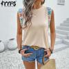 Women's Fashion Casual Summer Spring Sleeveless O-Neck Blouses & Shirts