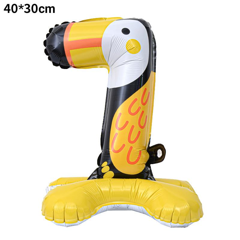23 Inch Animal Digital Column Aluminum Film Balloon Modeling 0-9 Birthday Scene Decoration