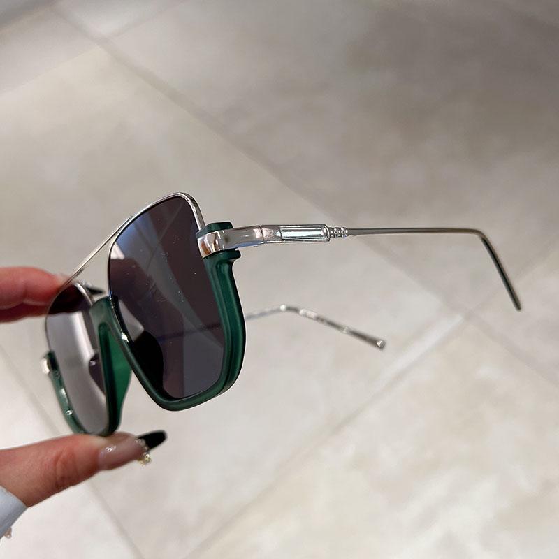 2 пары в наборе квадратные солнцезащитные очки модные винтажные с двойной переносицей повседневные солнцезащитные очки женские стильные большие брендовые дизайнерские очки