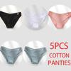 FINETOO 5Pcs/Set Women Cotton Panties Female Underwear Solid Color Underpants Sexy Lingerie Knickers for Woman Briefs Intimates