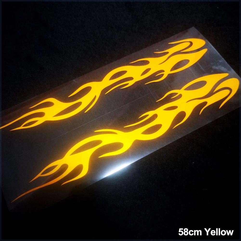 2Pcs Reflective Car Motorcycle Sticker Flames Decal Sticker Decoration Decals Vinyl Waterproof