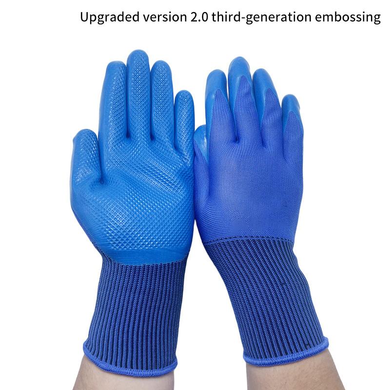 1 Pair Professional Safety Supplies Embossed Latex Working Protective Glove Men Flexible Nylon Or Polyester Safety Work Gloves