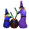 Inflatable Witch Cauldron Figure Air Figure Halloween Decoration with LED Lighting, Polyester, 170x60x180cm