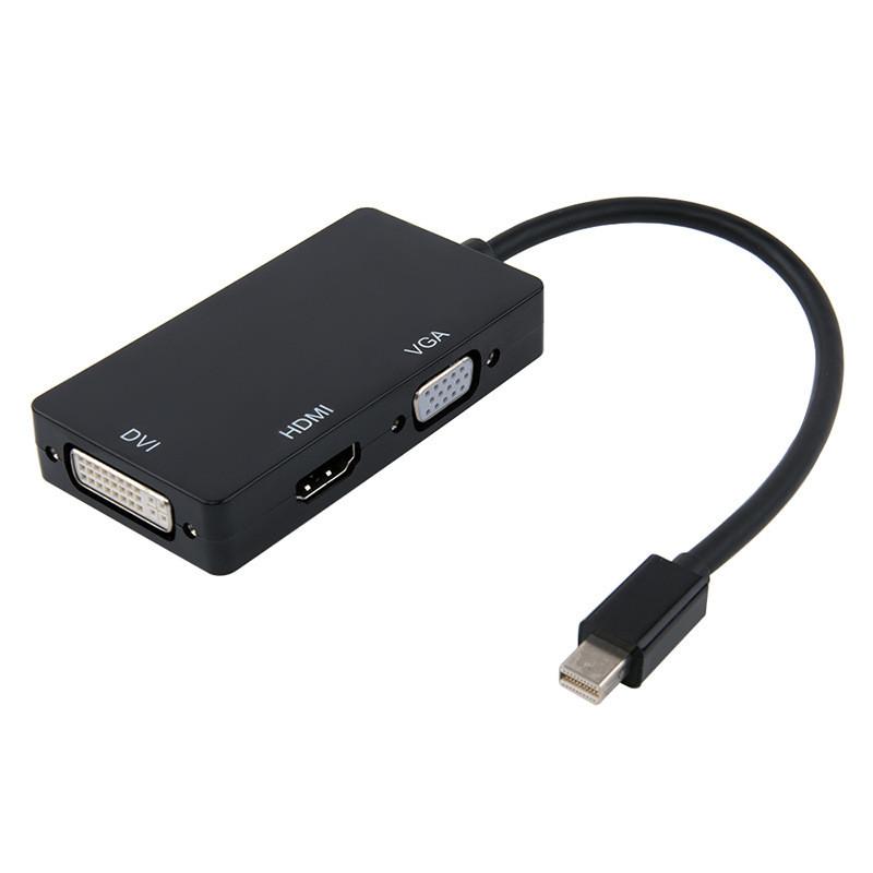Мини DisplayPort к HDMI DVI VGA 3-в-1 адаптер с чипсетом для Macbook Pro Air для настройки нескольких мониторов