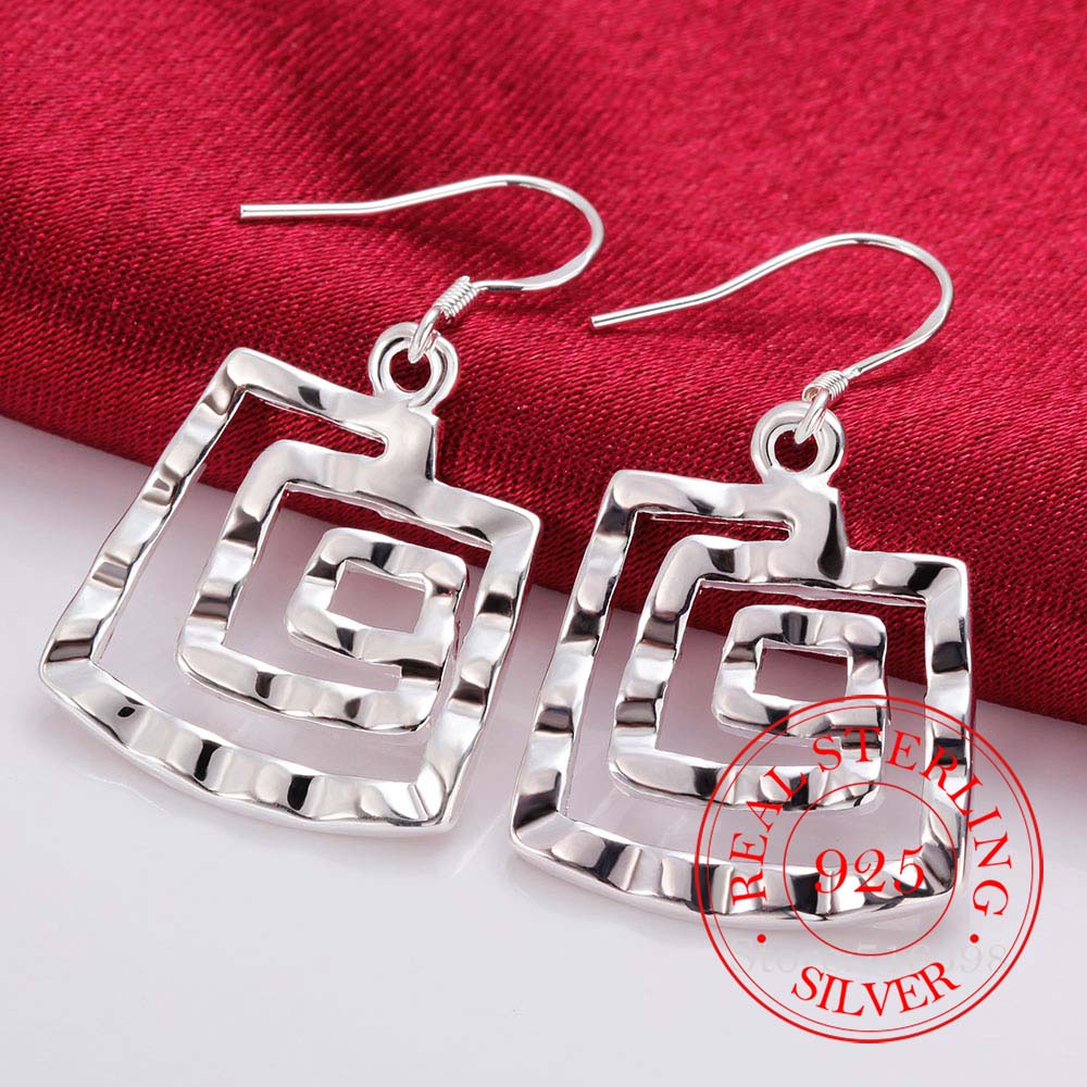 Корейские романтические квадратные серьги с кисточками из стерлингового серебра 925 пробы для женщин, помолвочные свадебные украшения