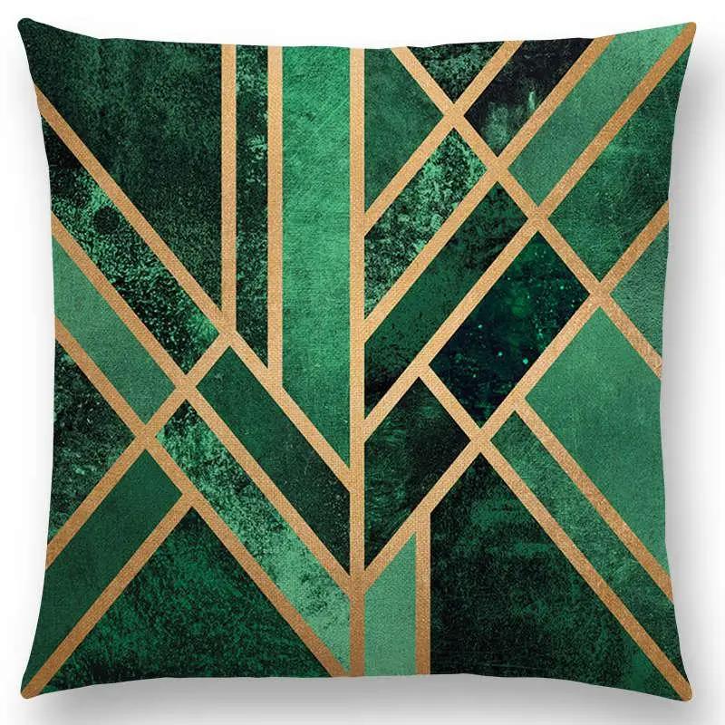 New Geo Emerald Blue Sky Black Night Yellow Lines Geometric Texture Stripes Prints Car Cushion Cover Sofa Throw Pillow Case