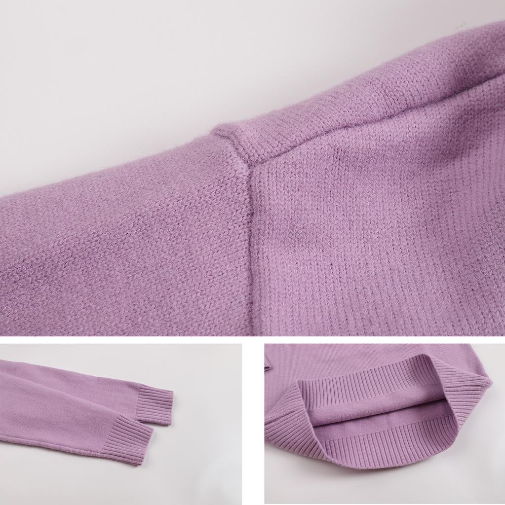 AMI New Polo Collar Knitted Sweater Jacquard Love Couple Woolen Sweater