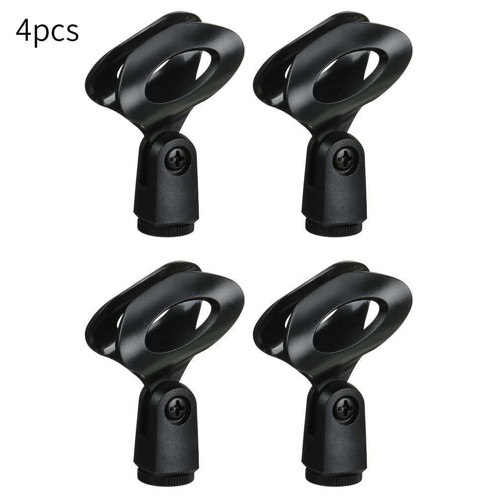 4 Pack Plastic Wired Black Mic Stand Mic Clip Microphone Mount Holder Universal