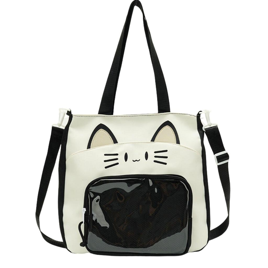 Harugio Ita Сумка-тоут на плечо с кошкой Ита Милая и доступная в и Легкая плюшевая игрушка Популярная сумка Ита, Сумка, Сумка, Сумка, Сумка в форме кошки, Стильная, Черная, Коричневая,