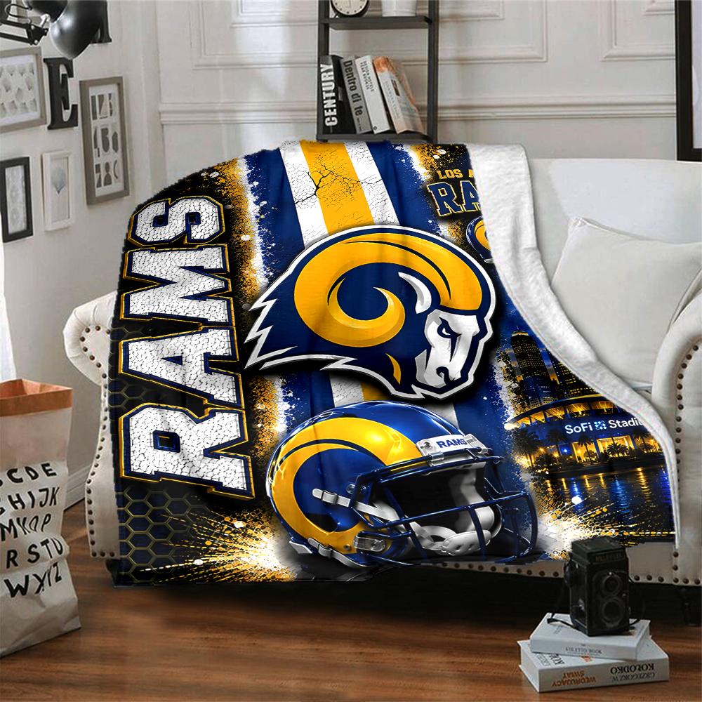 1pc Blanket - Los Angeles Rams logo Print Design,Lightweight Blanket for Sofa,Bed- Soft &Warm,Gift for All Seasons