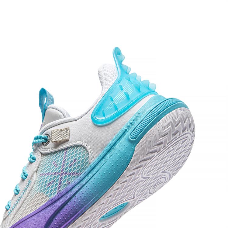 Li-Ning Young Cloud Non-Slip Shock Absorbing Lightweight Rebound Basketball Shoes Kids Sneakers White Blue YKBT034-1