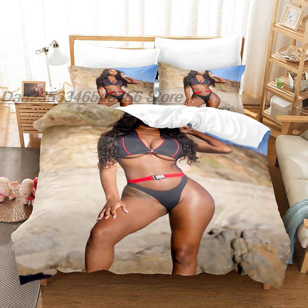 Коллекция постельного белья Bikini Gilr Односпальная, Полуторная, Двуспальная, Евро, King Size Коллекции одеял для спальни взрослых Каваий, Сексуальная, Большая грудь Camas