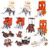 Medieval Series Chariot Carriage Elephant Seat Children Puzzle Assembly Building Block Toy Opp Bag