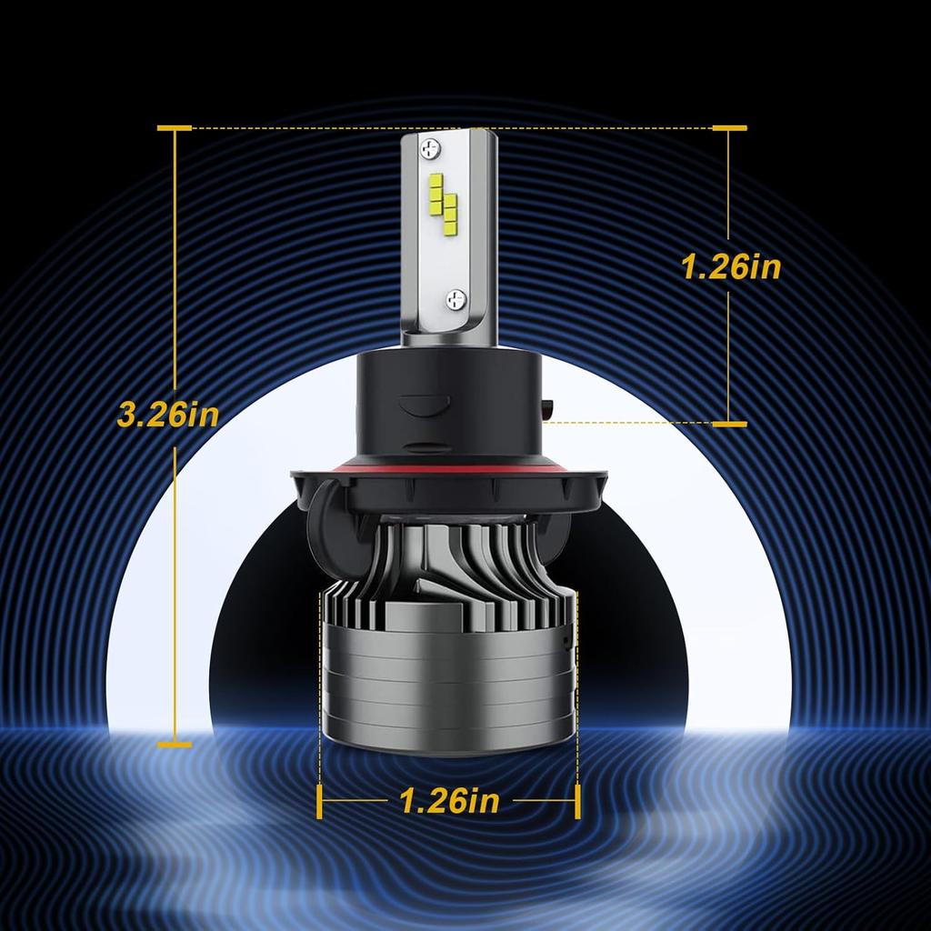 High Definition H13 Ford F150 2005-2014 F250 F350 2005- Bulbs, 16000LM 6000K White, Upgraded Canbus Decoder, High Low Beam, IP67 Waterproof, Plug And