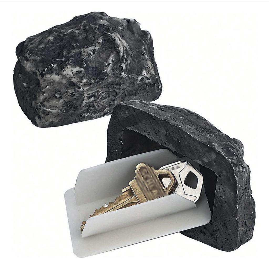 Key Hider Realistic Stone With Secret Compartment Safe Storage Key Holder Spare Key Lock Box For Outdoor Yard Garden