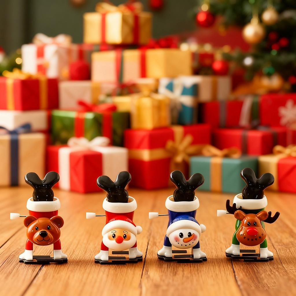 Рождественские заводные игрушки Смешной пингвин Лось Снеговик Заводные ходячие игрушки Для праздничной вечеринки Наполнитель для подарочного пакета
