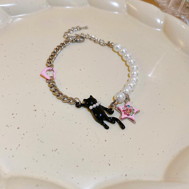 Gravel Simple Flower Crystal Square Bracelet Korean High-end Bracelet Niche Versatile Jewelry Women