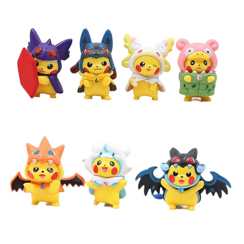 Adorable Pikachu Costume Figures Set For Desk And Car Decor