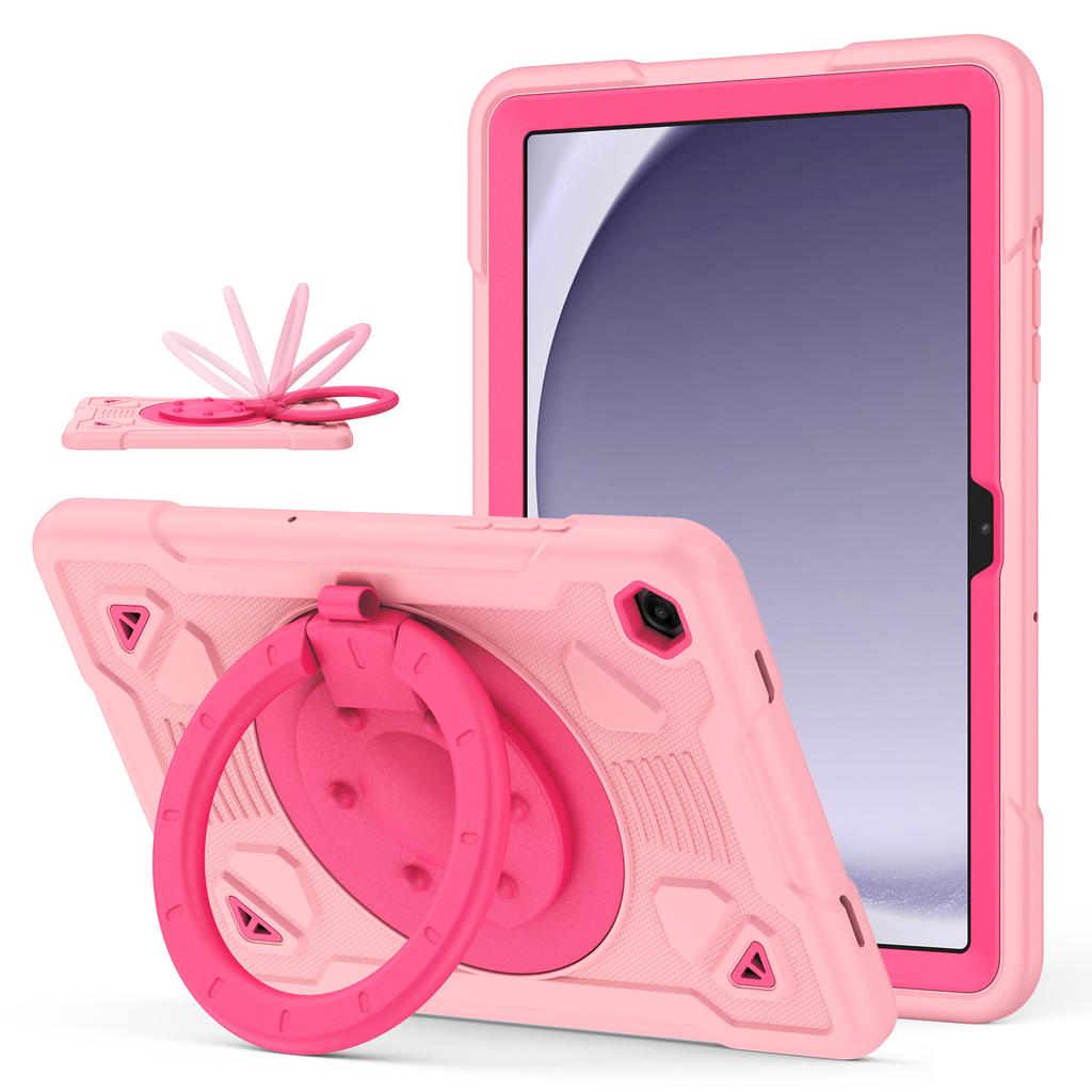 Чехол для планшета Samsung Galaxy Tab A9 / Tab A11 с ручкой-держателем, подставкой, дизайн "Космическая планета", PC + Силиконовый чехол для планшета