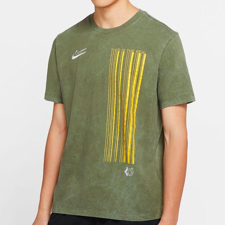 Nike Футболки Мужские Армейский Зеленый Круглый Вырез Умеренный Прямой Крой cd1301-222
