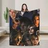 Warm Soft Flannel Throw Blanket for Kids Boys Girls  Airplane Travel Leon Kennedy Resident Evil Design Funny Sofa Bed Cover Beds