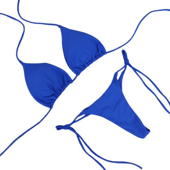 2 шт./компл. женский сексуальный комплект бикини с лямкой на бретельках и мягким бюстгальтером с высокой талией, комплект стрингов на шнуровке, пляжный купальный костюм, купальный костюм