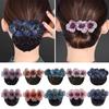 For Women Hair Accessories Hair Net Hair Net Hair Bun Bow Crochet Snood Rose Spring Clip Bun Cover