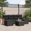 VidaXL Garden Lounge Set with Cushions 7 Pcs, Patio Sofas, Furniture Set, Outdoor Terrace Furniture, Black 3260305
