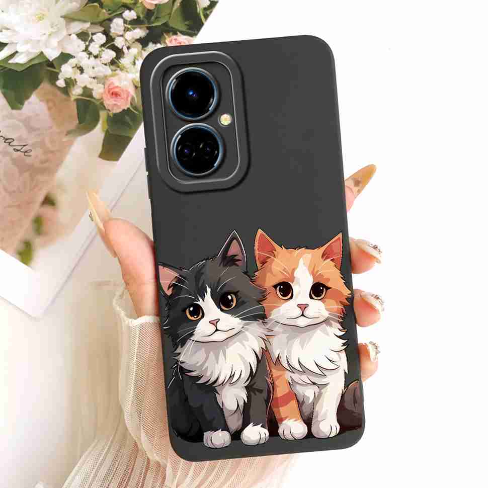 For Tecno Camon 19 CI6n Case Blue Pattern Cat Cover Soft Silicone Casing For Tecno Camon 19 Camon19 Cover Phone Shell