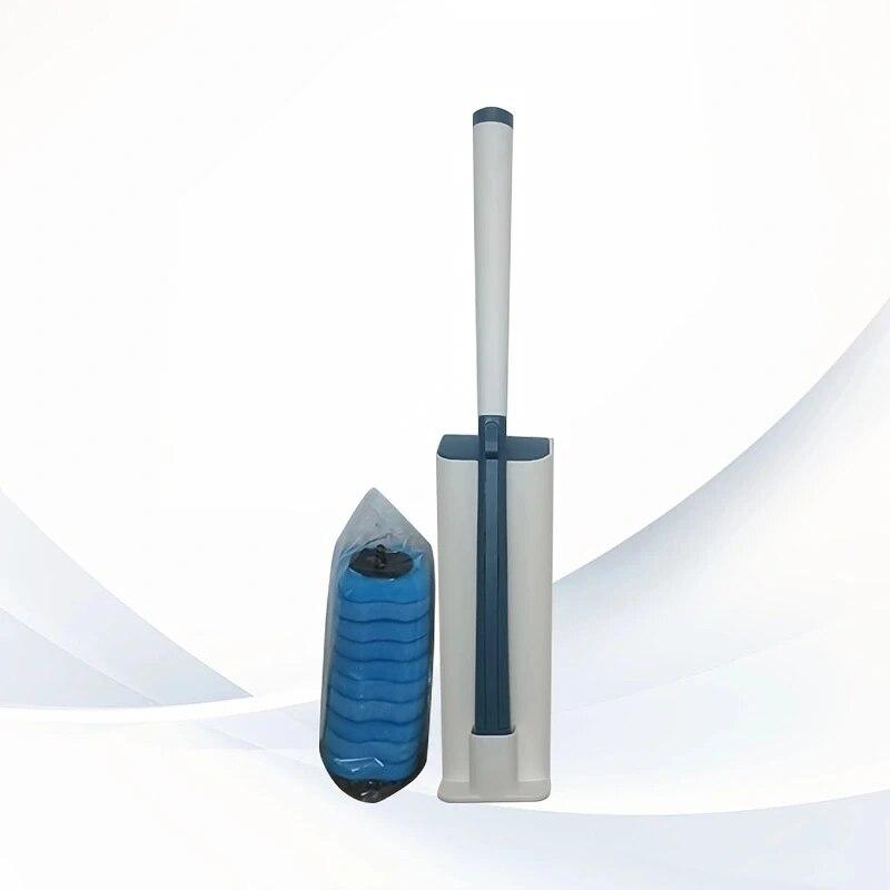 WIKHOSTAR Disposable Cleaning Toilet Brush Long Handle No Dead Angle Cleaning Brush Replacement Brush Head Cleaning Tool