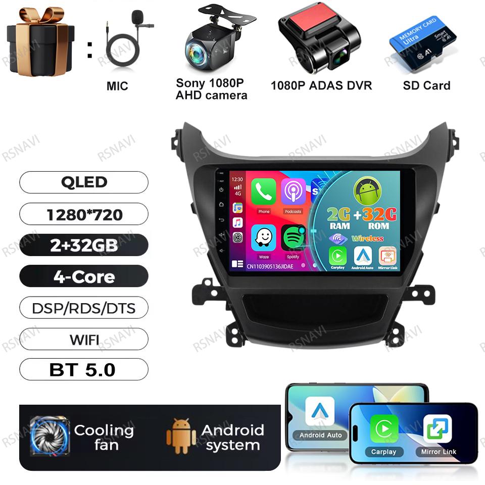 Android 16 Car Radio For Hyundai Elantra Avante MD I35 2011-2016 Multimedia Video Player Audio Auto Autoradio GPS 5G WIFI 4G LTE