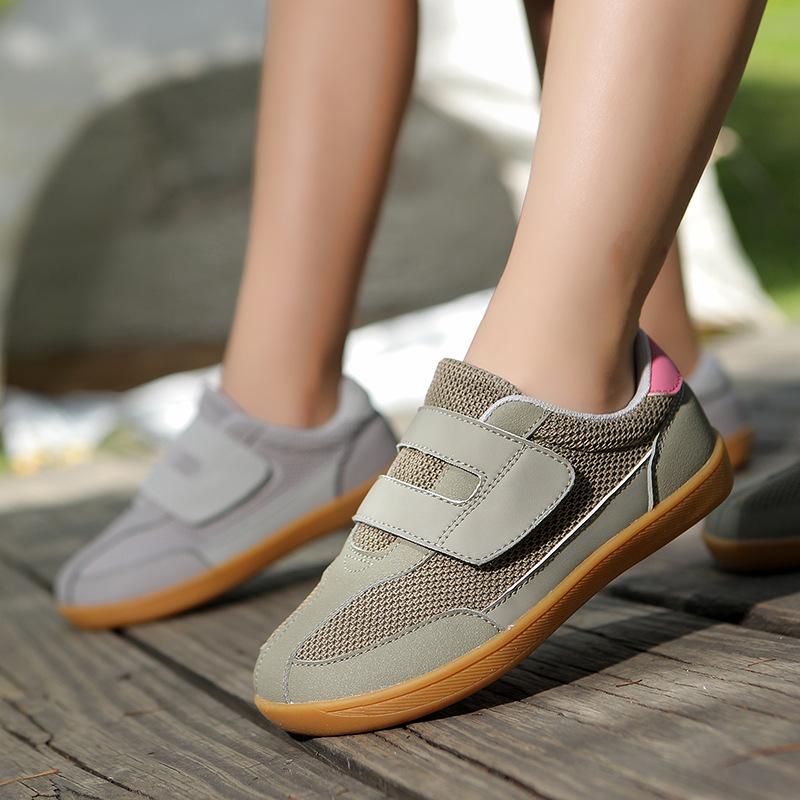 Детские осенние кроссовки на липучке для босоногих - Широкий носок, Дышащие, Удобные для бега и прыжков со скакалкой