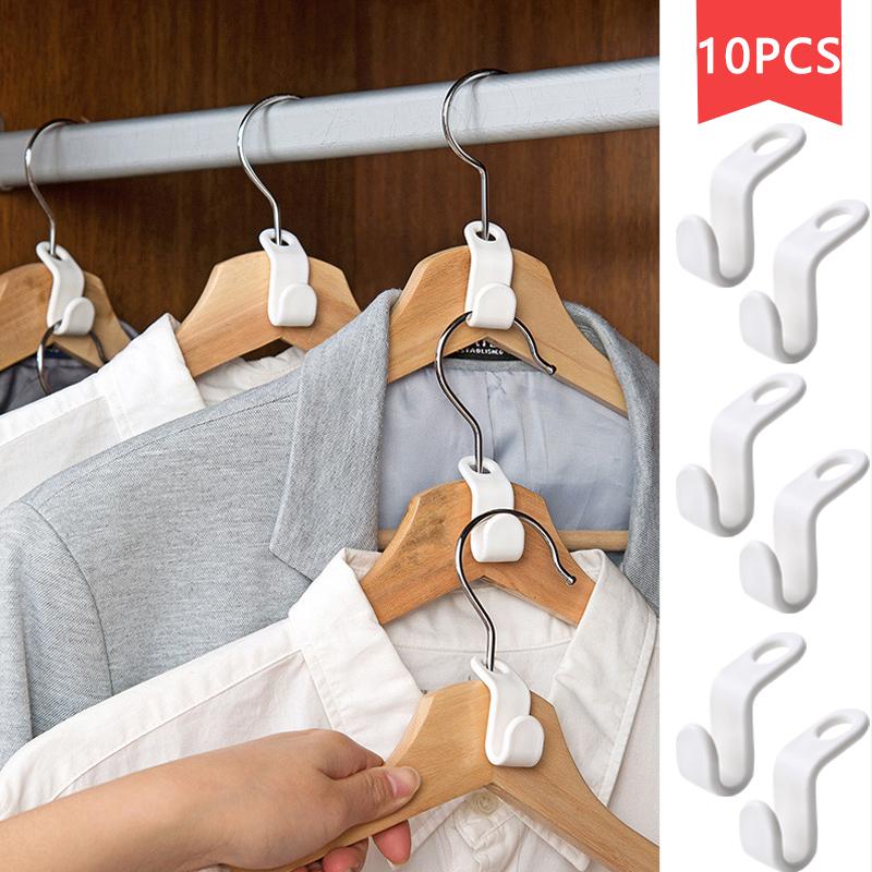 Multi-function Wardrobe Space-save Stack Hanger Hook Coat Hook Plastic Closet Stack Hanger Rack Bedroom Storage Organizer