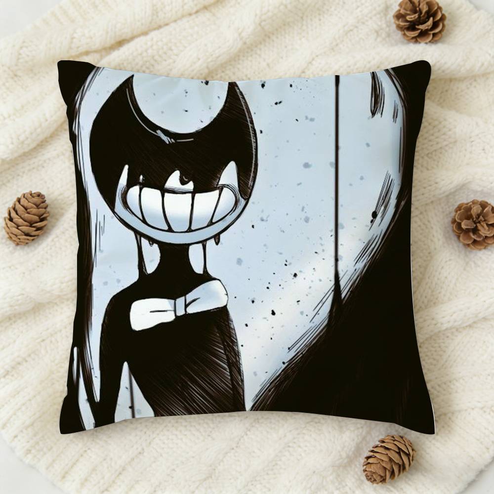 BBendy And The Ink Machine Doublesided Printed Square Decorative Cushion Cover for Sofa Living Room Home Decor