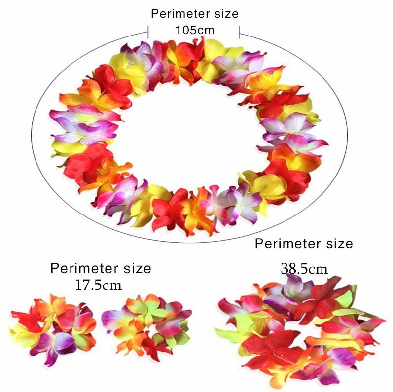 Модернизированное венок из четырех частей SeУтолщенное и зашифрованное гавайское танцевальное платье хула Новогоднее танцевальное представление